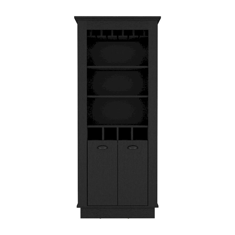 Barschrank mit Weinflaschenhalterung für 4 Flaschen & Gläserhalter