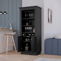 Barschrank mit Weinflaschenhalterung für 4 Flaschen & Gläserhalter
