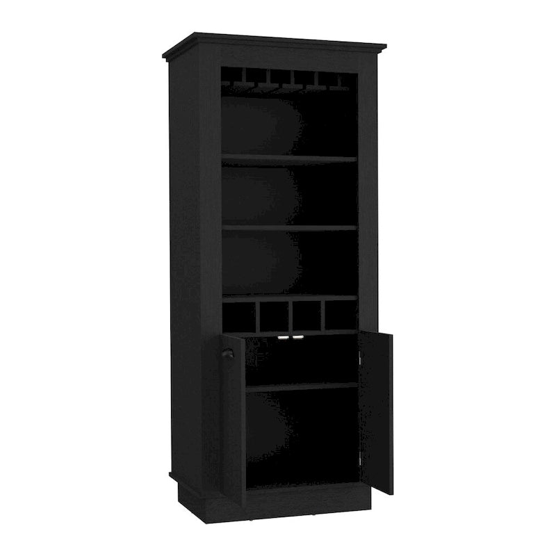 Barschrank mit Weinflaschenhalterung für 4 Flaschen & Gläserhalter