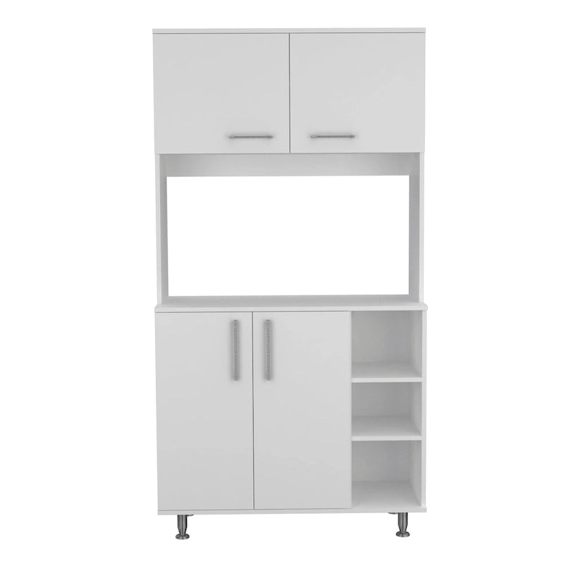 241 cm Speisekammer mit 2 Doppelschränken & 3 offenen Regalen
