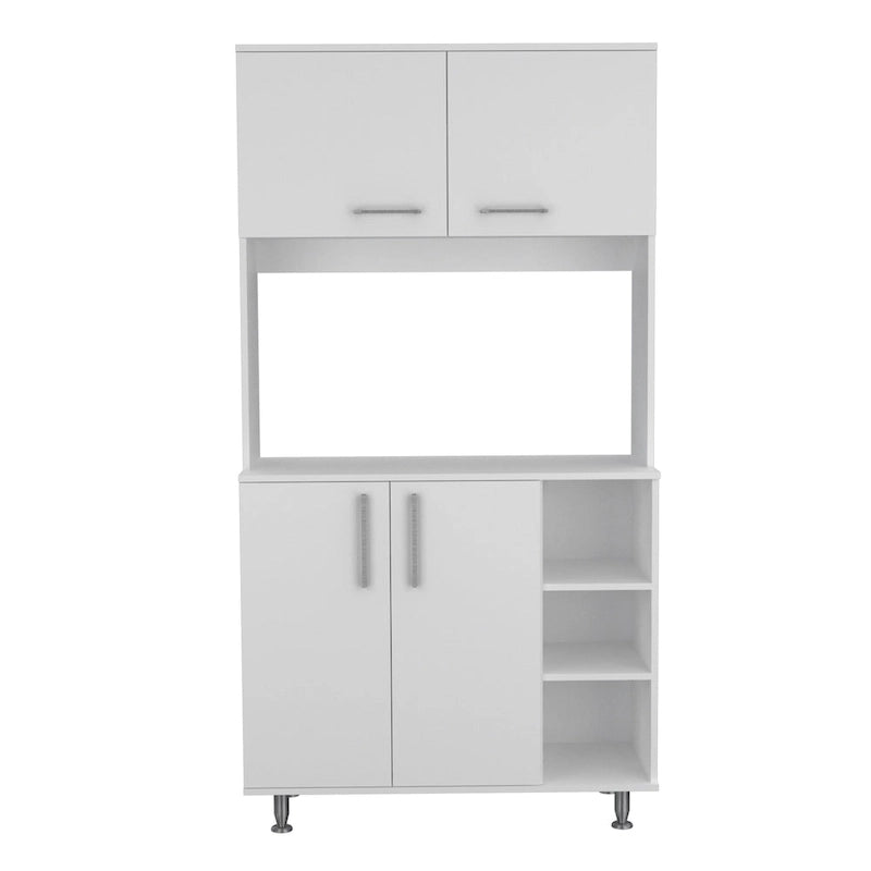 241 cm Speisekammer mit 2 Doppelschränken & 3 offenen Regalen