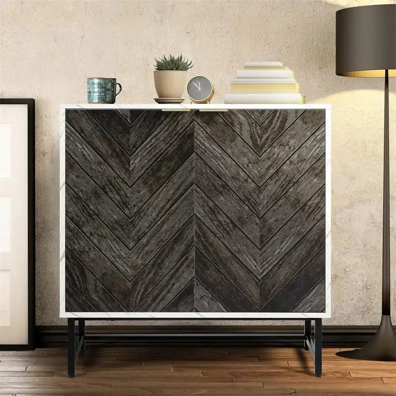 Modernes Buffet-Sideboard mit Marmormuster