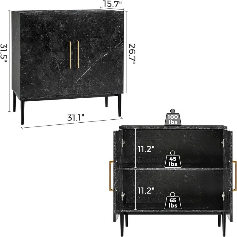 Modernes Buffet-Sideboard mit Marmormuster
