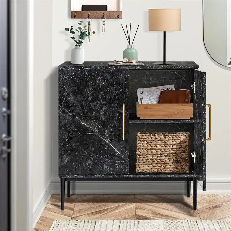 Modernes Buffet-Sideboard mit Marmormuster