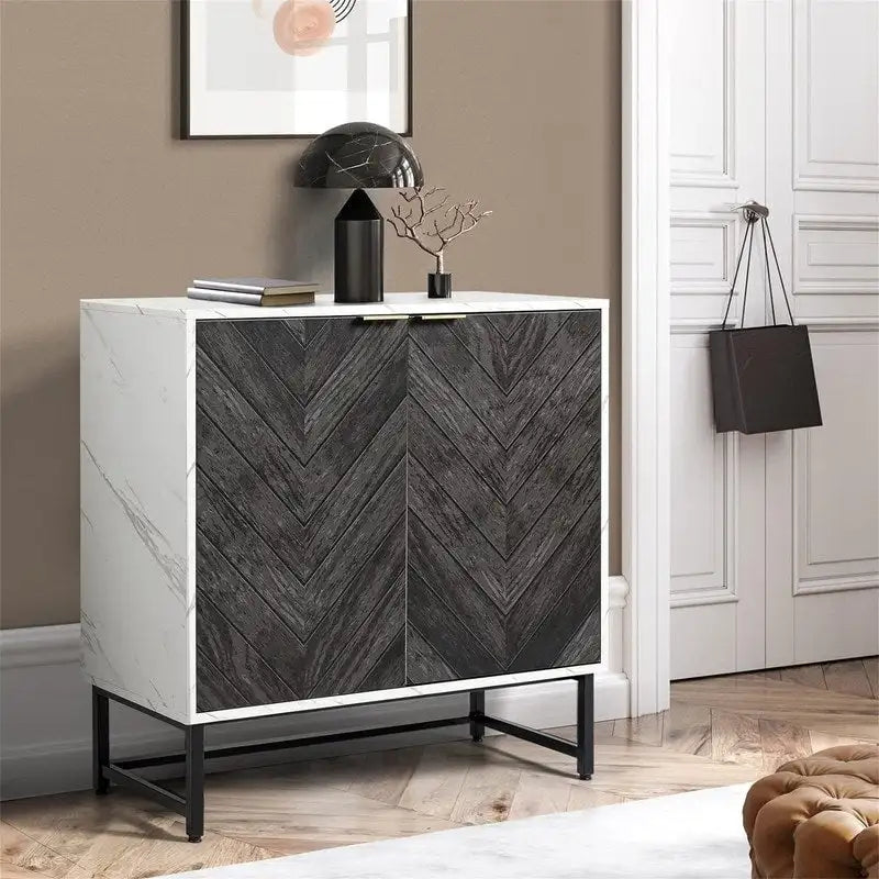 Modernes Buffet-Sideboard mit Marmormuster