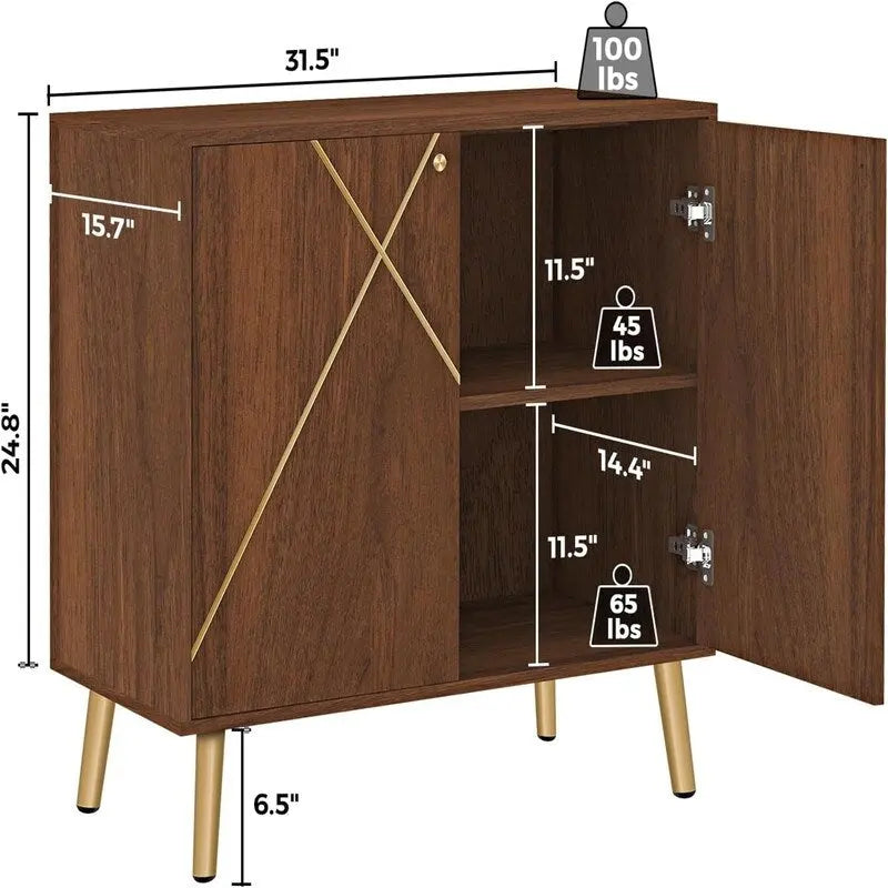 Modernes Buffet-Sideboard mit Marmormuster