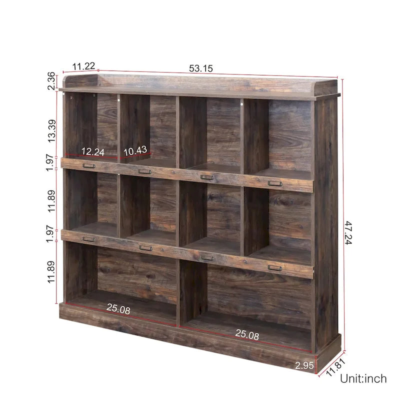 Bücherregal mit 10 Fächern