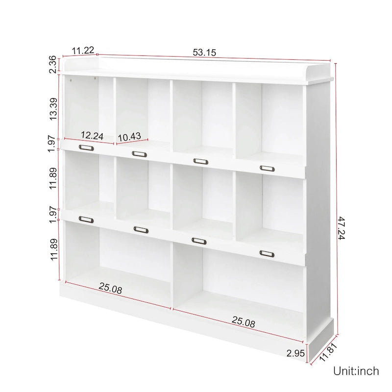 Bücherregal mit 10 Fächern