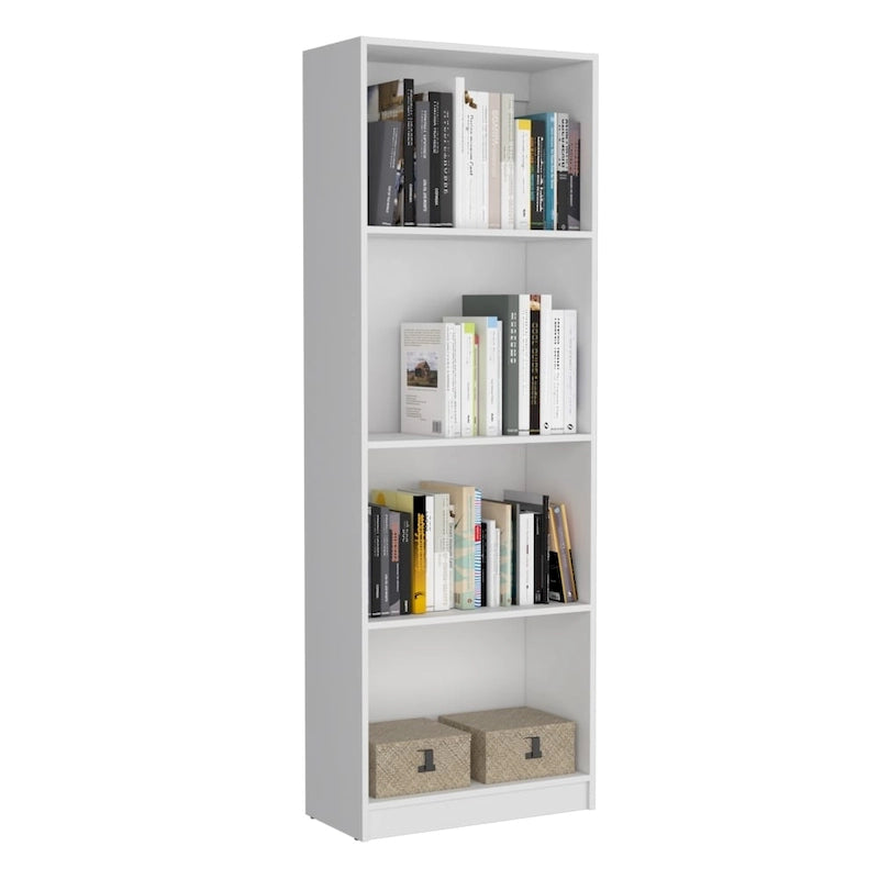 Hohes 4-stöckiges Bücherregal 2er-Set mit Schrank