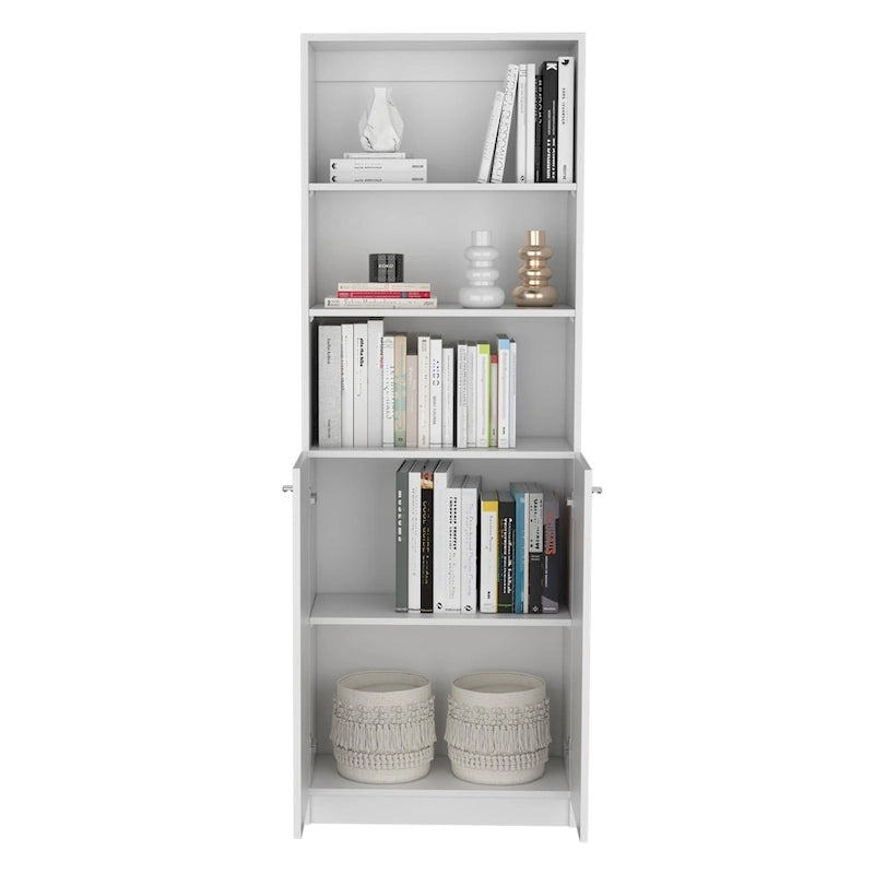 Hohes 4-stöckiges Bücherregal 2er-Set mit Schrank