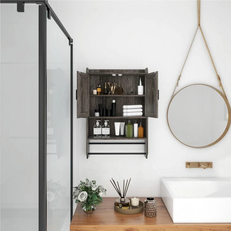 Badezimmerschrank mit Handtuchhalter & Papierhalter