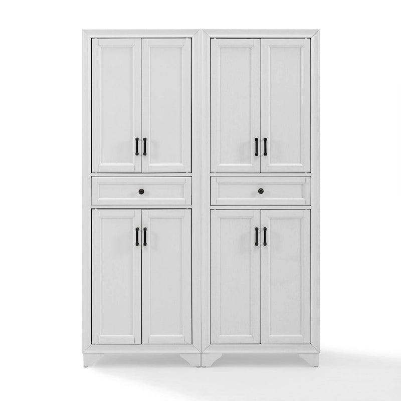 2-teiliges Vorratsschrank-Set mit Doppeltüren & Schublade – 47,5B x 15T x 67,75H