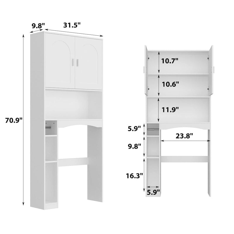 Wandschrank mit Doppeltür für über der Toilette