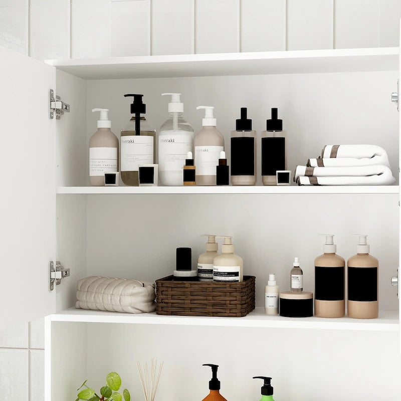 Wandschrank mit Doppeltür für über der Toilette