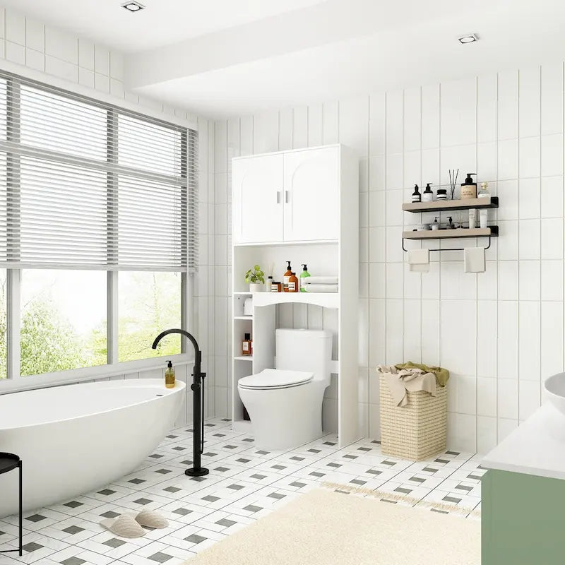 Wandschrank mit Doppeltür für über der Toilette