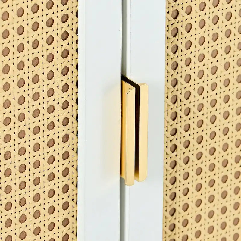 Vorrats-/Schrank mit Rattantüren und verstellbaren Einlegeböden