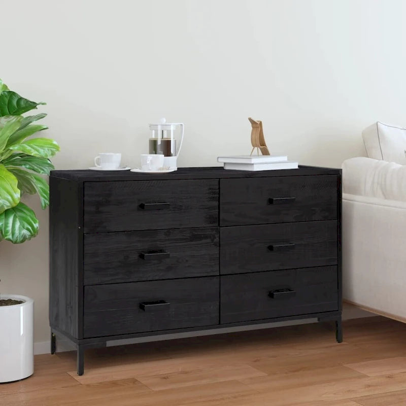 Sideboard Kaffeebar Anrichte mit Schubladen - Kiefer Massivholz 110x35x70 cm