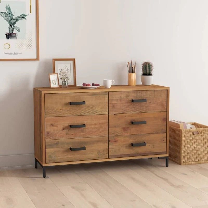 vidaXL Sideboard Coffee Bar Buffet Cabinet Modern with Drawers Solid Wood Pine - 43.3 x 13.8 x 27.6