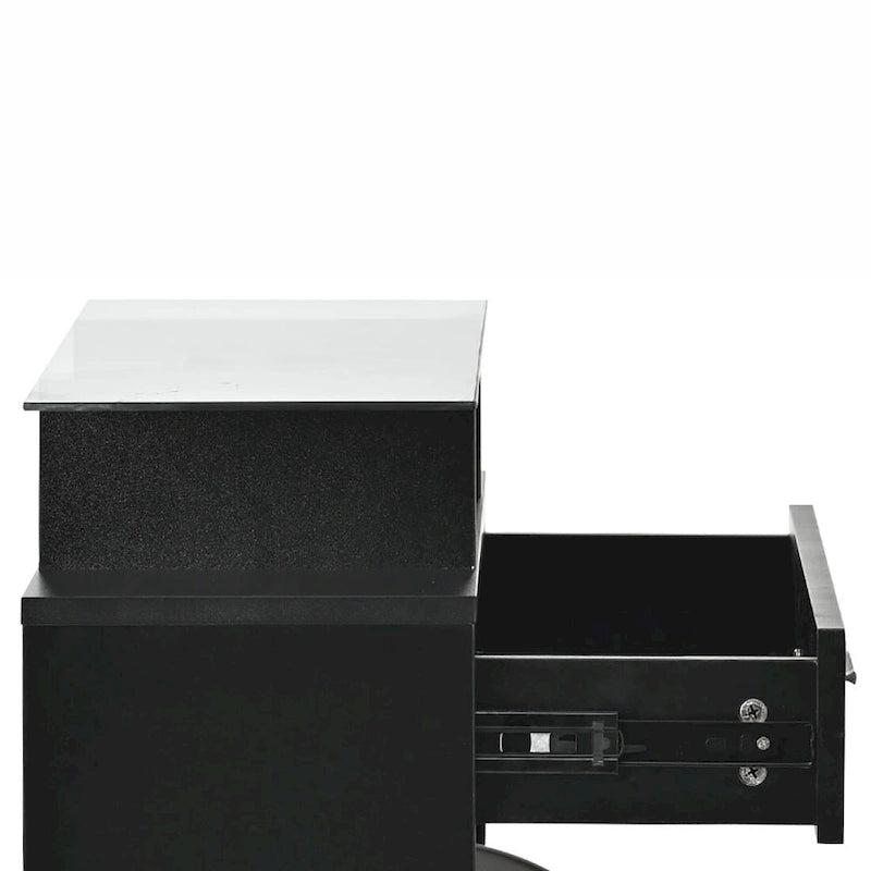 Schuhschrank mit Glasplatte und LED-Beleuchtung