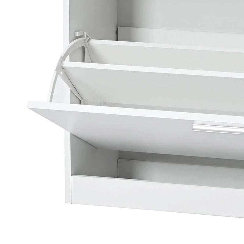 Schuhschrank mit Glasplatte und LED-Beleuchtung