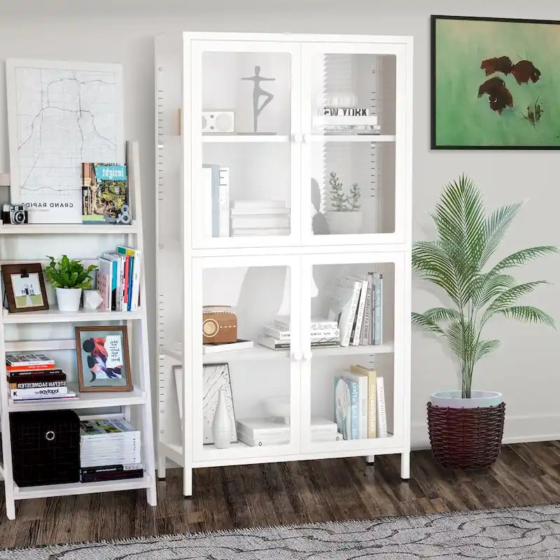 Glastürschrank mit verstellbaren Einlegeböden für Küche und Wohnzimmer