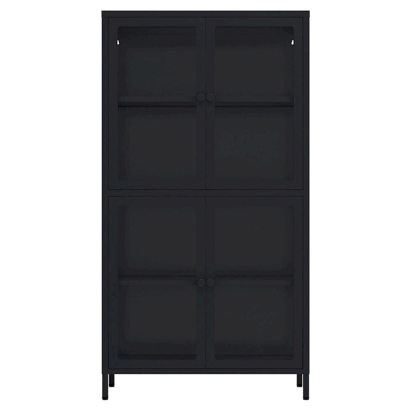 Glastürschrank mit verstellbaren Einlegeböden für Küche und Wohnzimmer