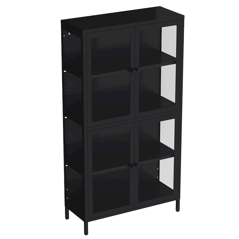 Glastürschrank mit verstellbaren Einlegeböden für Küche und Wohnzimmer
