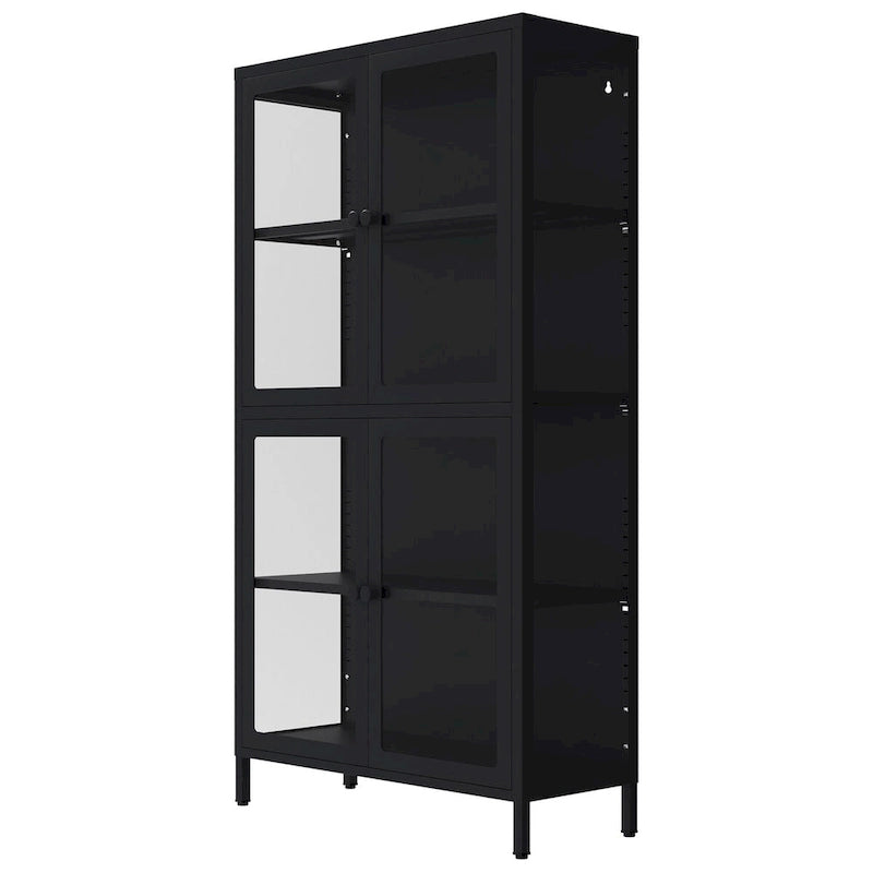 Glastürschrank mit verstellbaren Einlegeböden für Küche und Wohnzimmer