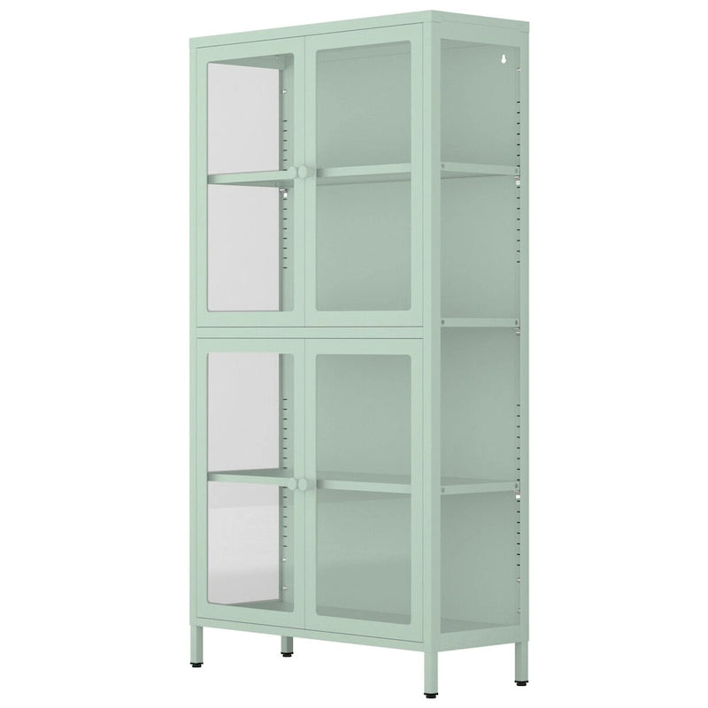Glastürschrank mit verstellbaren Einlegeböden für Küche und Wohnzimmer