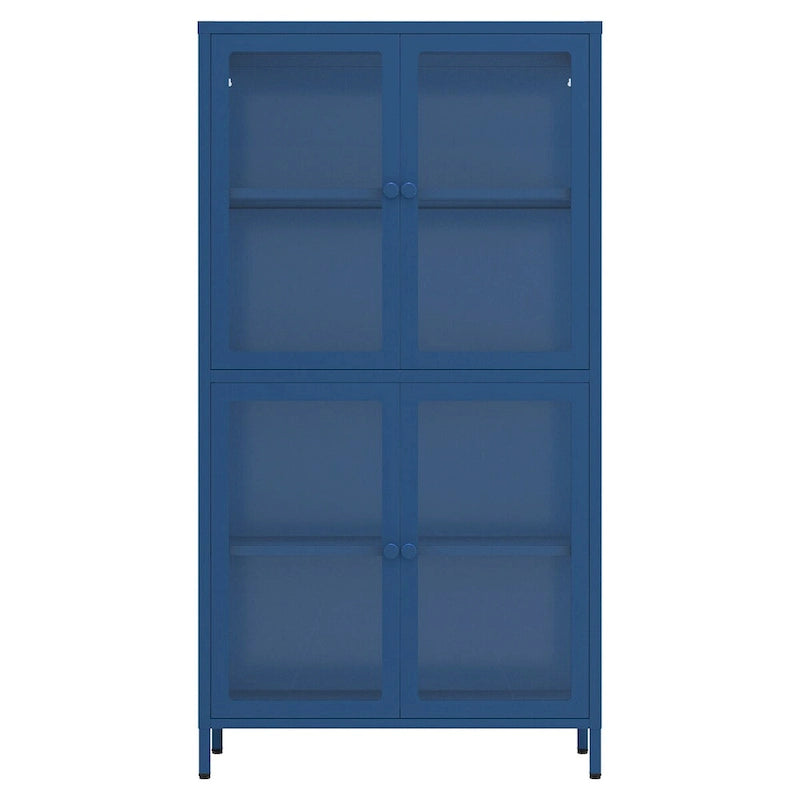 Glastürschrank mit verstellbaren Einlegeböden für Küche und Wohnzimmer