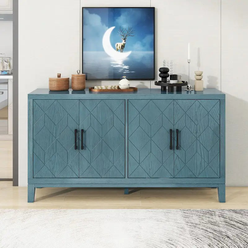 4-türiges Retro-Sideboard mit verstellbaren Einlegeböden