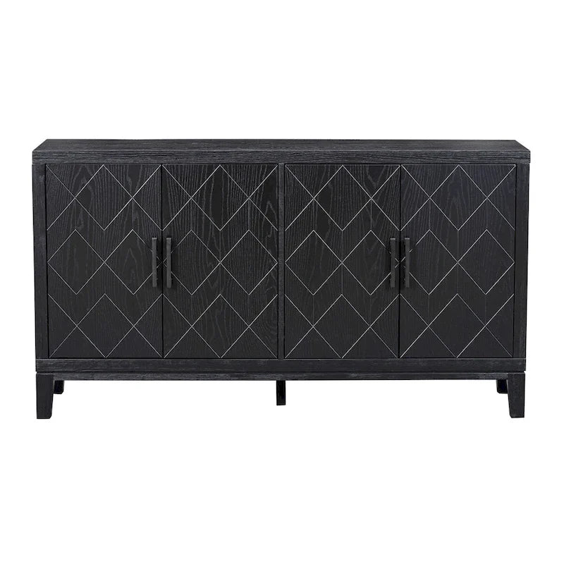 4-türiges Retro-Sideboard mit verstellbaren Einlegeböden