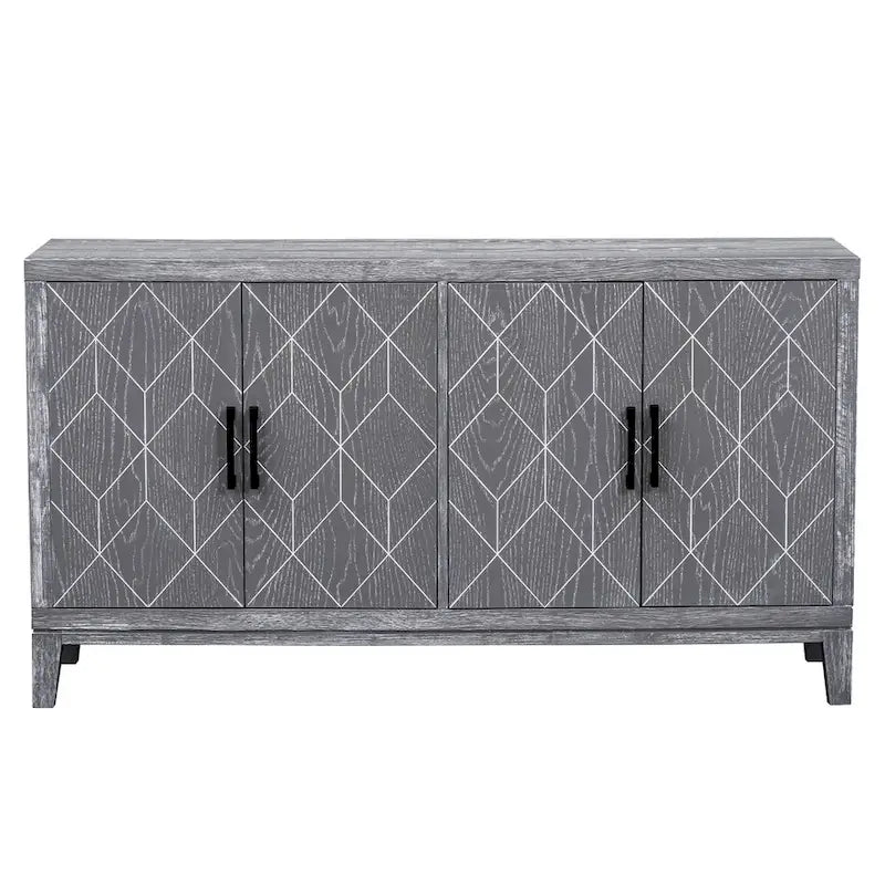 4-türiges Retro-Sideboard mit verstellbaren Einlegeböden