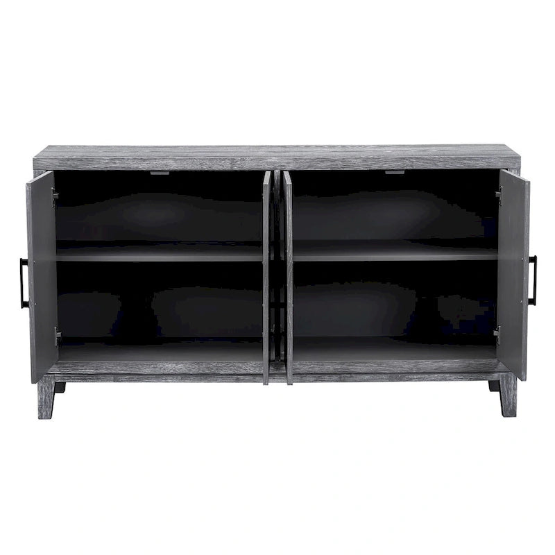 4-türiges Retro-Sideboard mit verstellbaren Einlegeböden
