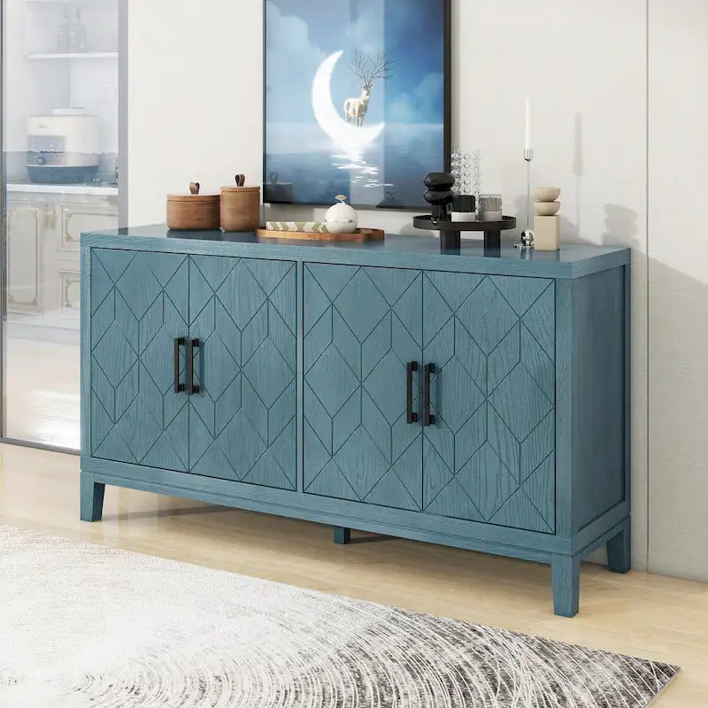 4-türiges Retro-Sideboard mit verstellbaren Einlegeböden