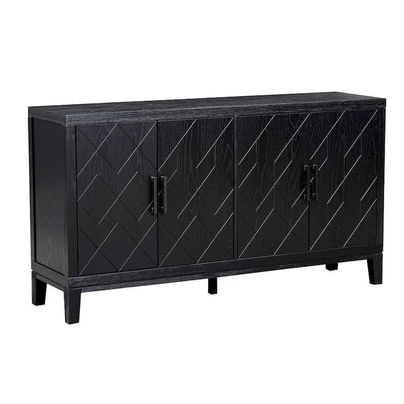 4-türiges Retro-Sideboard mit verstellbaren Einlegeböden