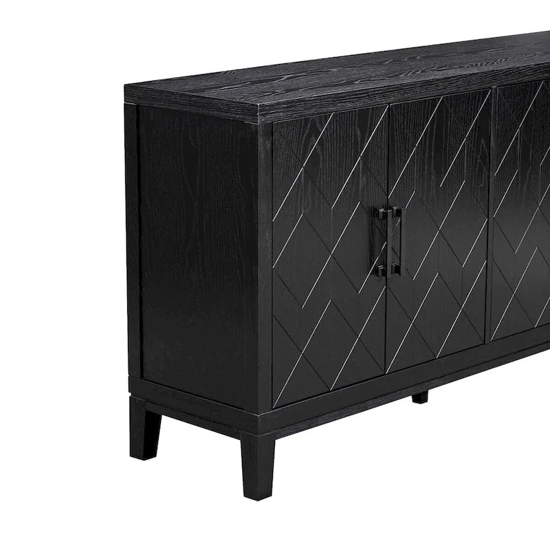 4-türiges Retro-Sideboard mit verstellbaren Einlegeböden