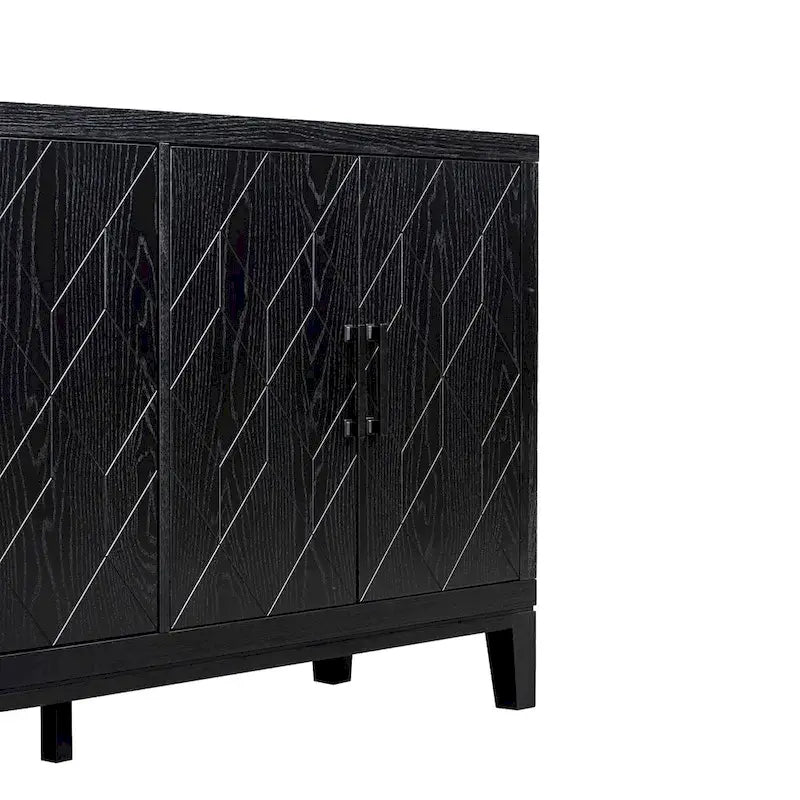 4-türiges Retro-Sideboard mit verstellbaren Einlegeböden