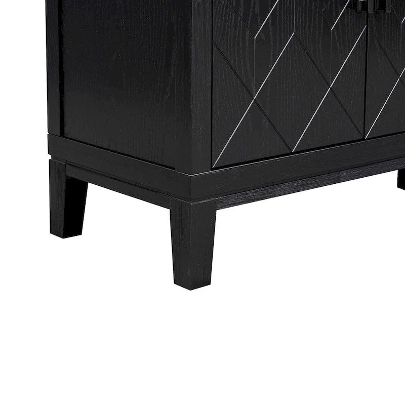 4-türiges Retro-Sideboard mit verstellbaren Einlegeböden