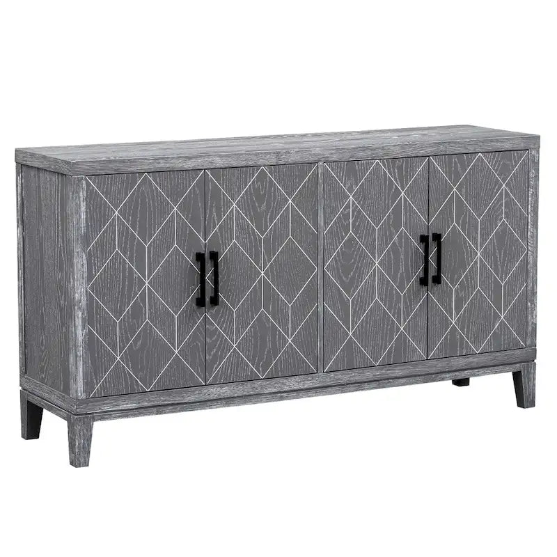 4-türiges Retro-Sideboard mit verstellbaren Einlegeböden