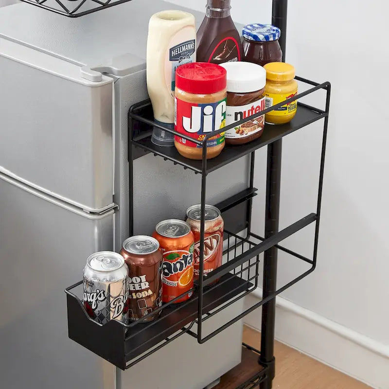 Magnetisches Kühlschrank-Auszugregal – Schwarz