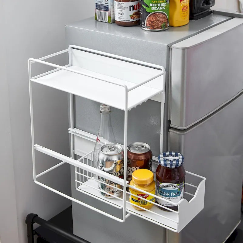 Magnetisches Kühlschrank-Auszugregal – Schwarz