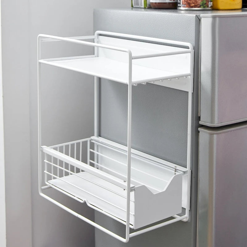 Magnetisches Kühlschrank-Auszugregal – Schwarz