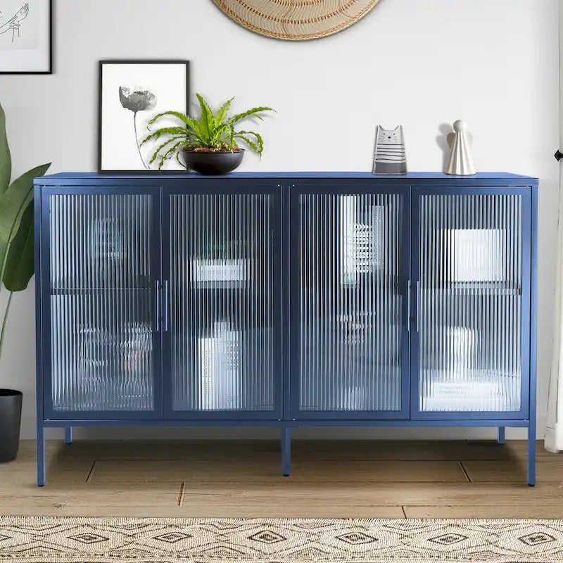 Metall-Vitrine mit ESG-Sicherheitsglas und verstellbarem Einlegeboden