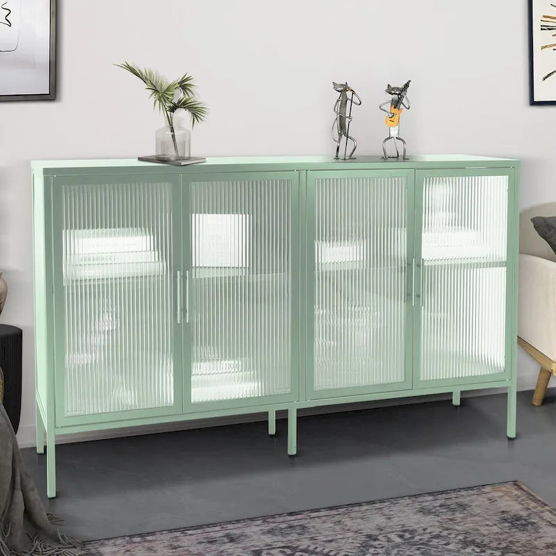 Metall-Vitrine mit ESG-Sicherheitsglas und verstellbarem Einlegeboden