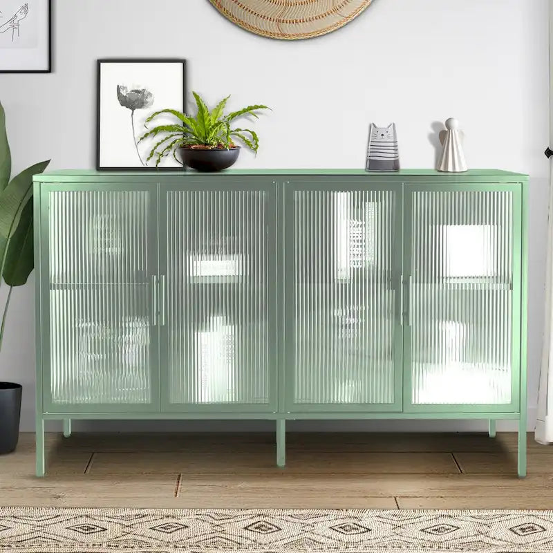 Metall-Vitrine mit ESG-Sicherheitsglas und verstellbarem Einlegeboden