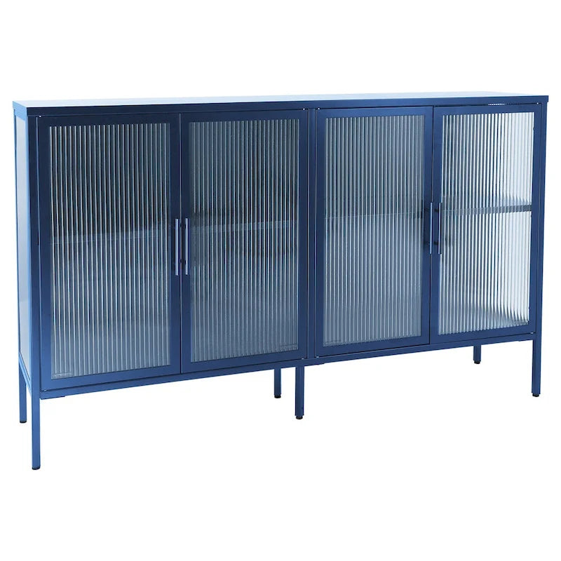 Metall-Vitrine mit ESG-Sicherheitsglas und verstellbarem Einlegeboden