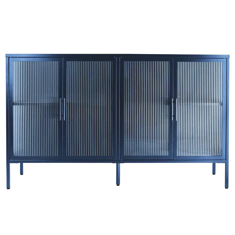 Metall-Vitrine mit ESG-Sicherheitsglas und verstellbarem Einlegeboden