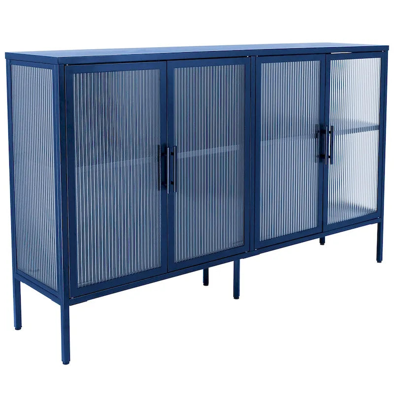 Metall-Vitrine mit ESG-Sicherheitsglas und verstellbarem Einlegeboden