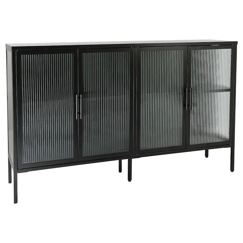 Metall-Vitrine mit ESG-Sicherheitsglas und verstellbarem Einlegeboden